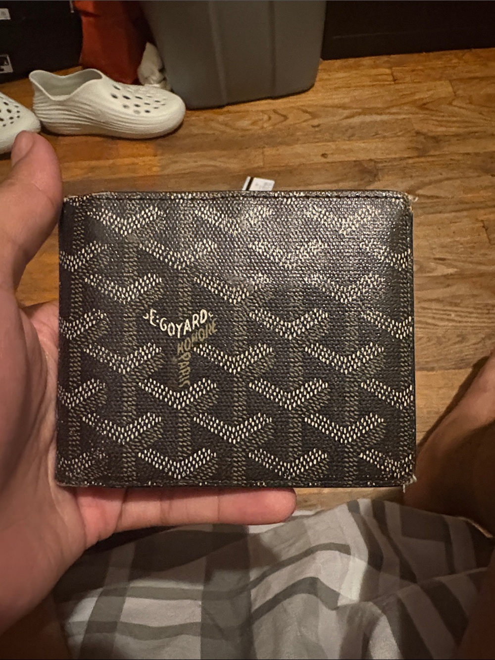 Goyard Bifold Wallet in Black and Brown Goyardine Canvas